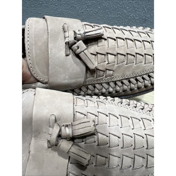 River Island Rumble Leather Woven Tassel Front Huaraches Color Stone Men Size 44 main image 7